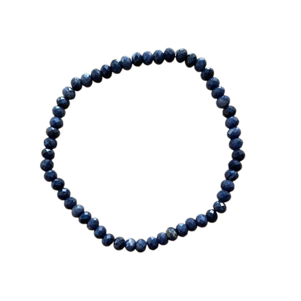 Sapphire Bracelet 4 mm Faceted Rondelle Beads – Elegance and Inner Wisdom | Bracelets | Wiccan Center