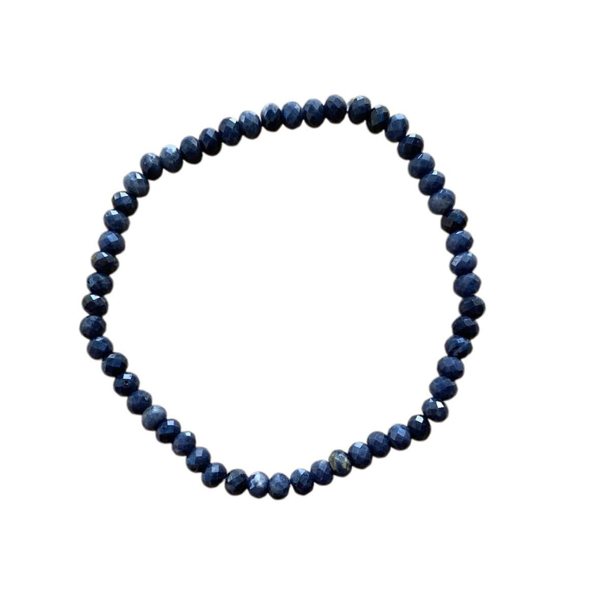Sapphire Bracelet 4 mm Faceted Rondelle Beads – Elegance and Inner Wisdom | Bracelets | Wiccan Center