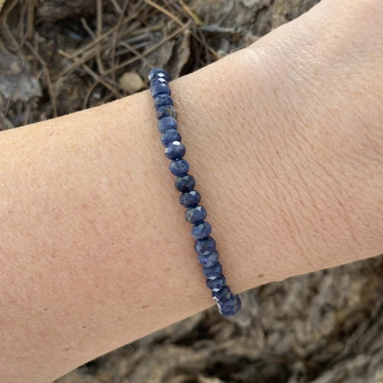 Sapphire Bracelet 4 mm Faceted Rondelle Beads – Elegance and Inner Wisdom | Bracelets | Wiccan Center