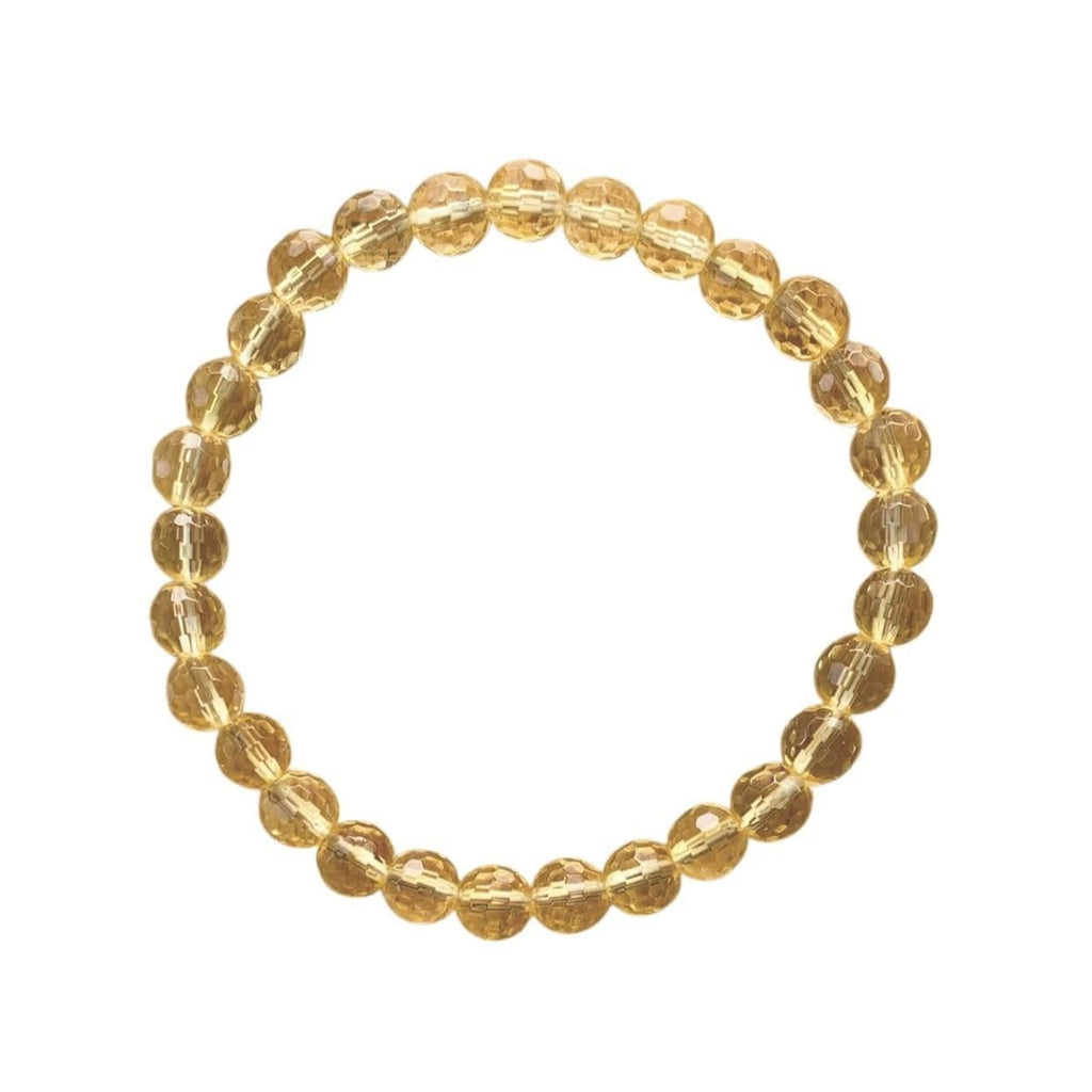 Citrine Bracelet 6 mm Faceted Round Beads – Abundance and Cheer | Bracelets | Wiccan Center