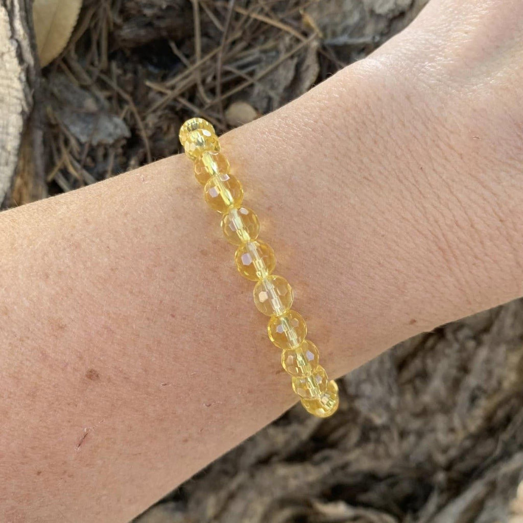 Citrine Bracelet 6 mm Faceted Round Beads – Abundance and Cheer | Bracelets | Wiccan Center
