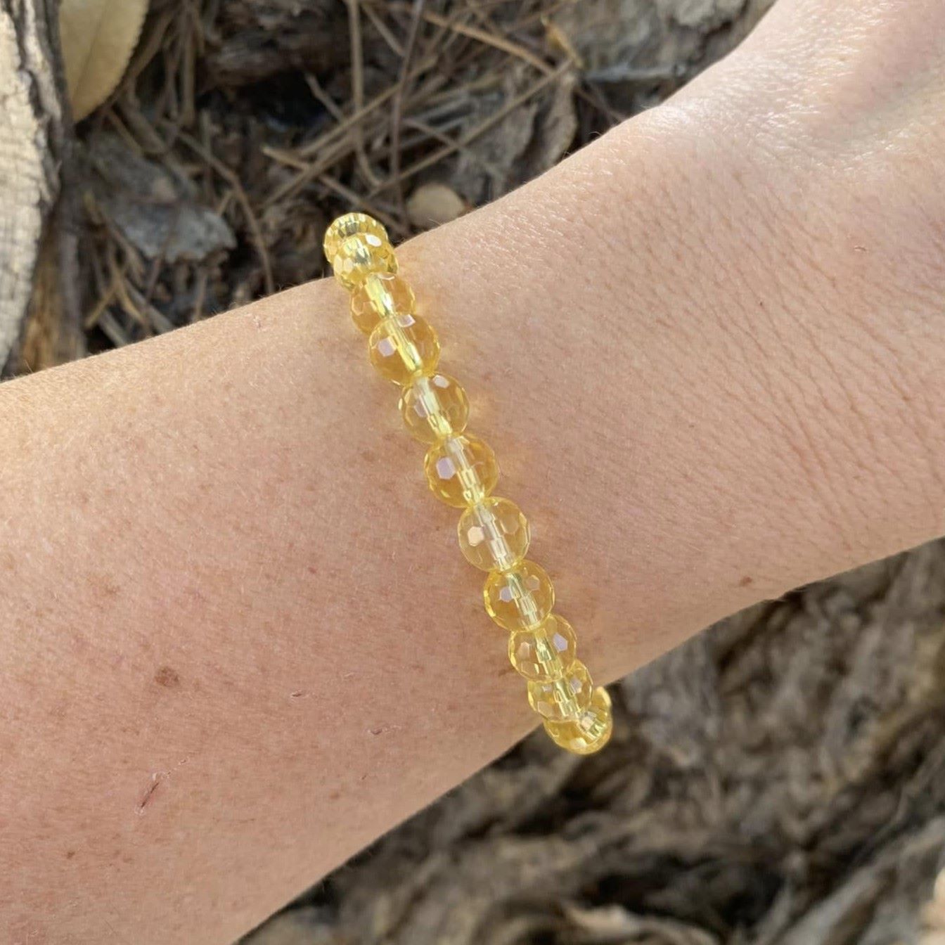 Citrine Bracelet 6 mm Faceted Round Beads – Abundance and Cheer | Bracelets | Wiccan Center