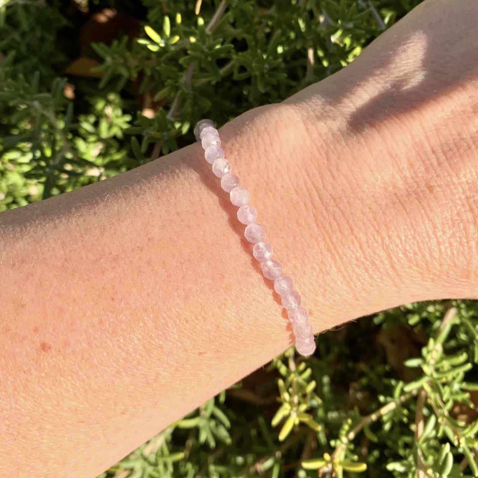 Lavender Amethyst Bracelet 4 mm Faceted Round Beads | Bracelets | Wiccan Center