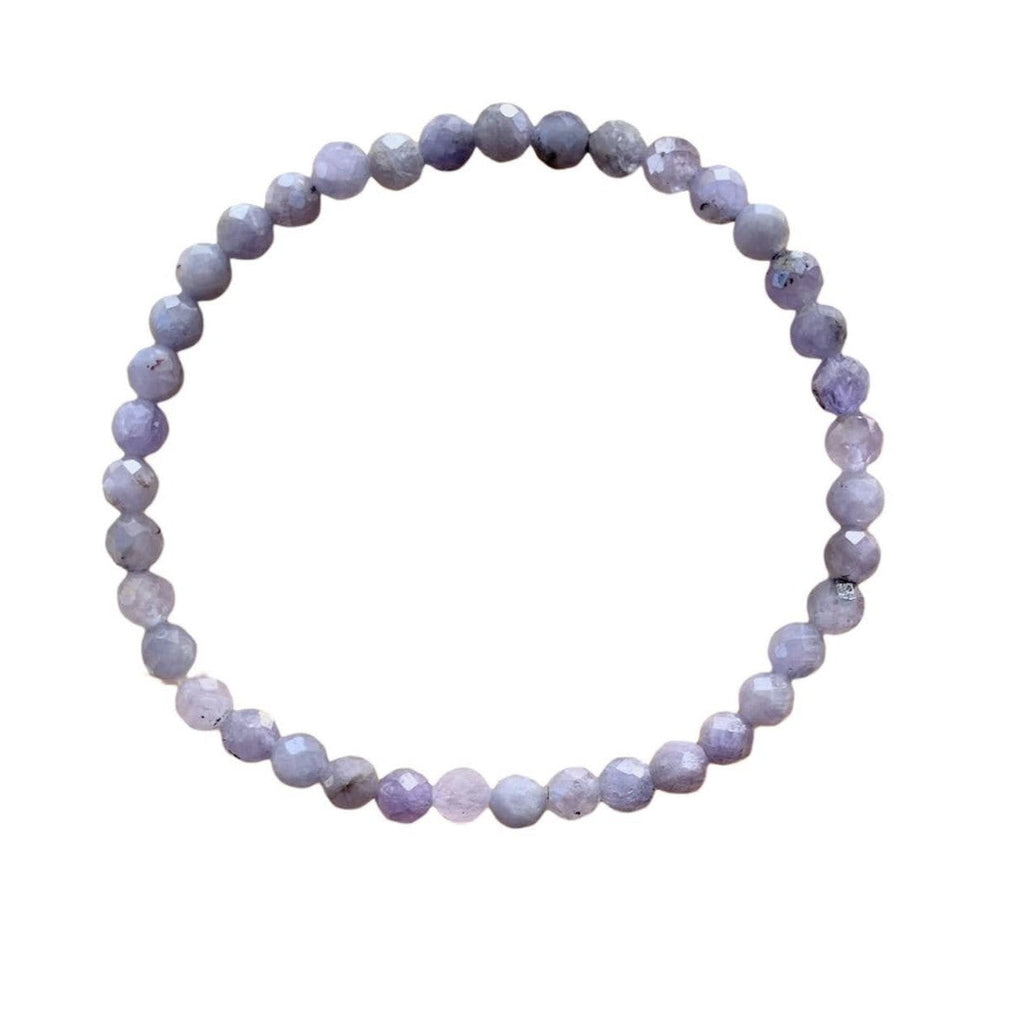Tanzanite Bracelet 4 mm Faceted Round Beads – Spiritual Growth | Bracelets | Wiccan Center