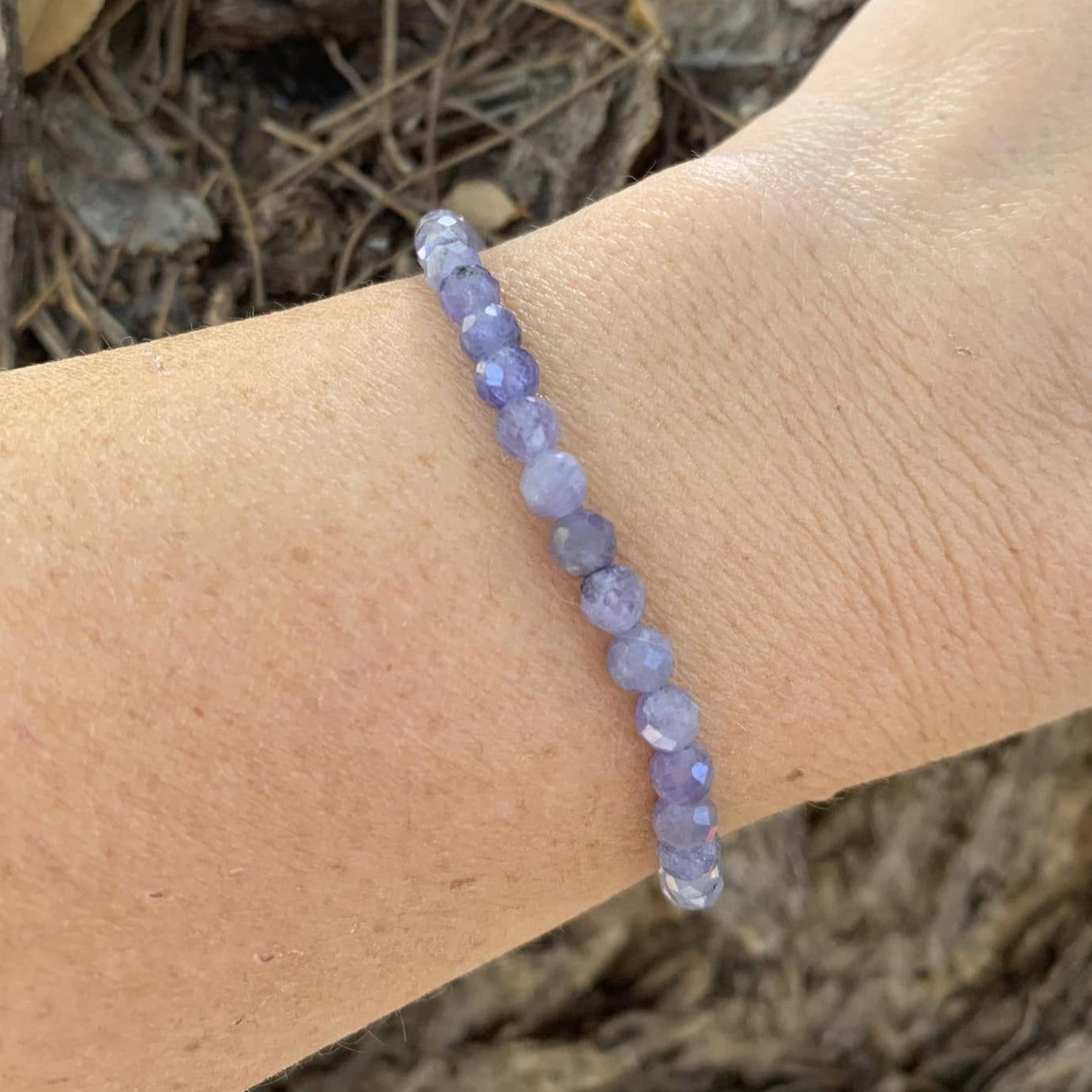 Tanzanite Bracelet 4 mm Faceted Round Beads – Spiritual Growth | Bracelets | Wiccan Center