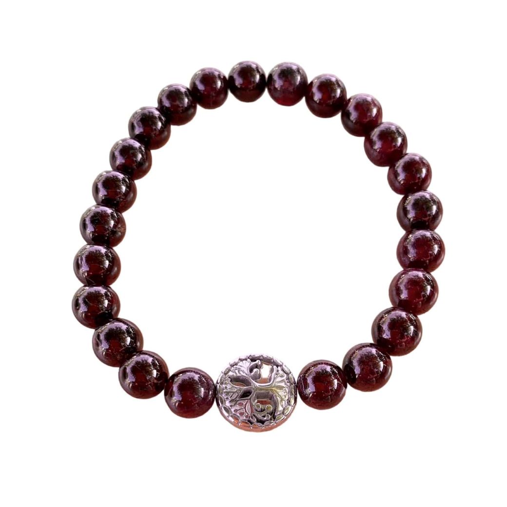 Garnet Bracelet 8 mm Round Beads | | Wiccan Center