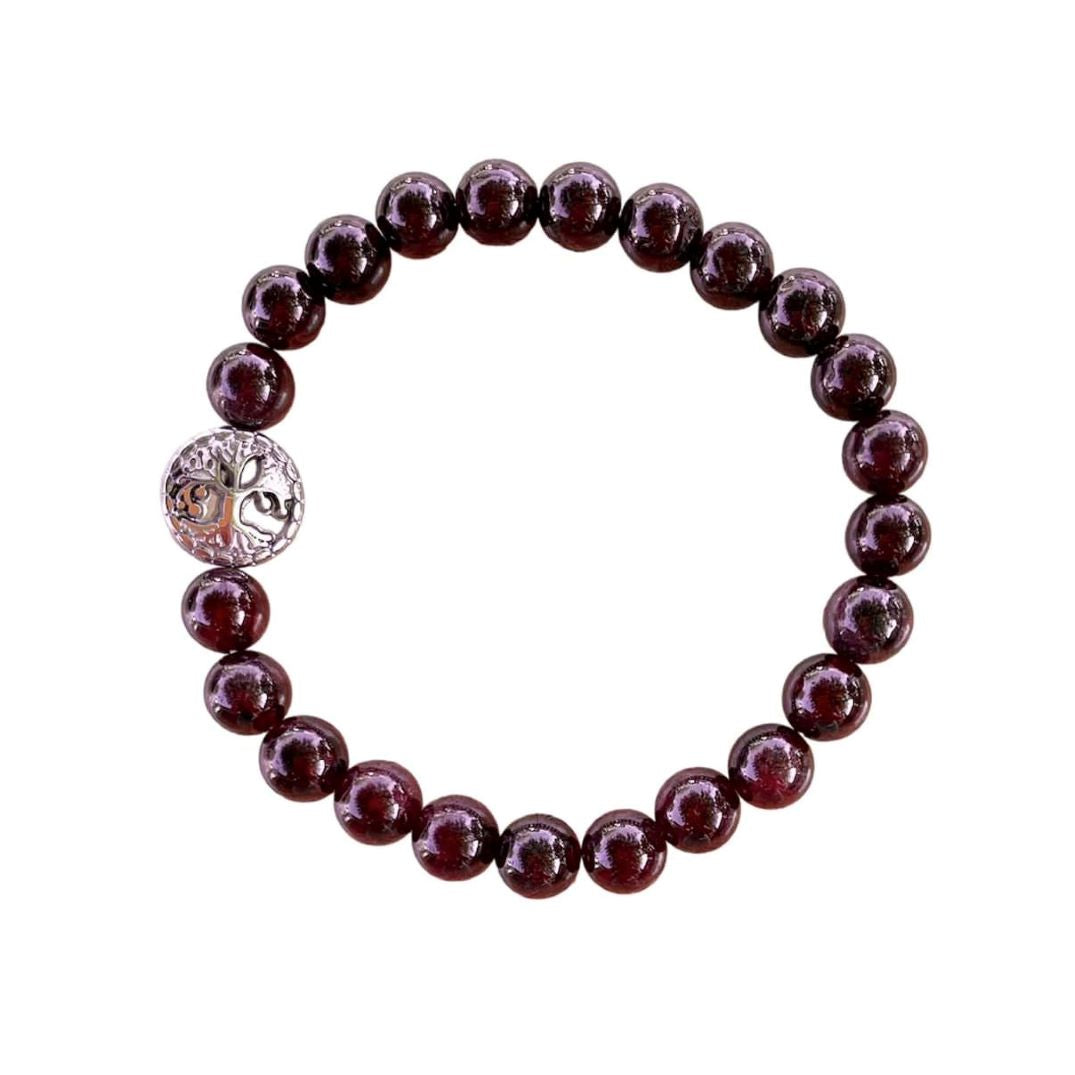 Garnet Bracelet 8 mm Round Beads | | Wiccan Center