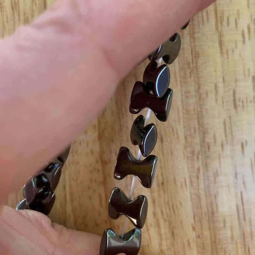 Hematite Bracelet 9 mm Bowtie Beads | | Wiccan Center