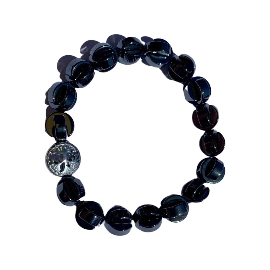 Hematite Bracelet 10 mm Chomper Beads | | Wiccan Center
