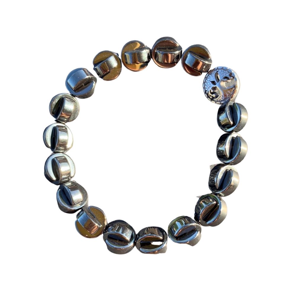 Hematite Bracelet 10 mm Chomper Beads | | Wiccan Center