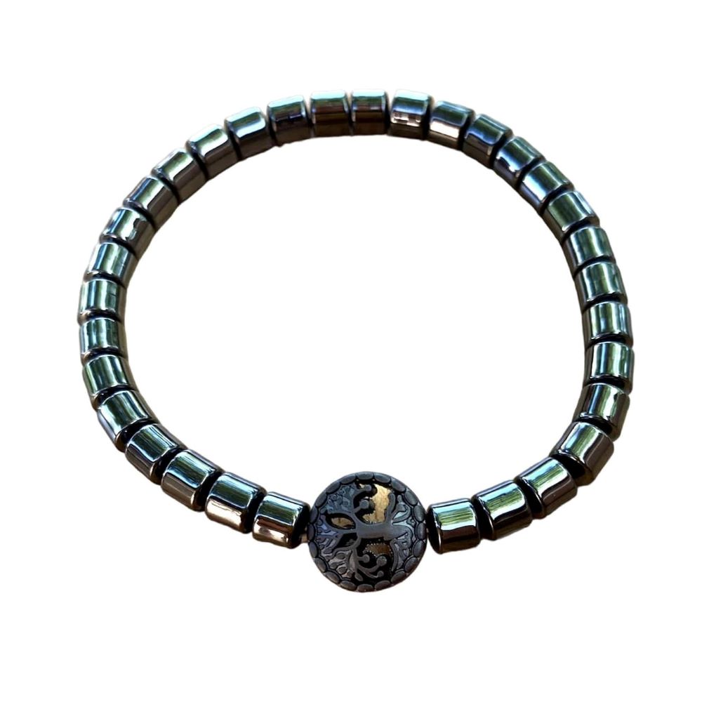 Hematite Bracelet 5 mm Drum Shaped Beads | | Wiccan Center