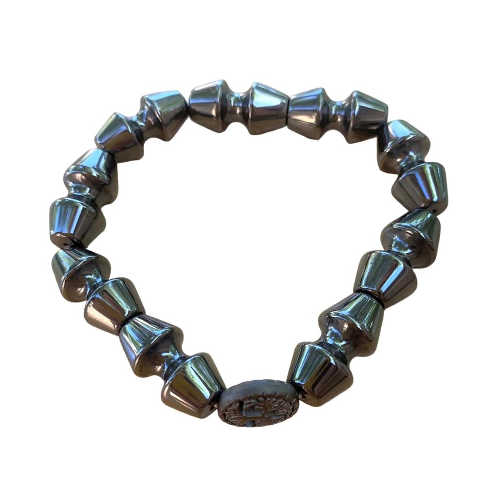 Hematite Bracelet 10 mm Dumbell Beads | | Wiccan Center