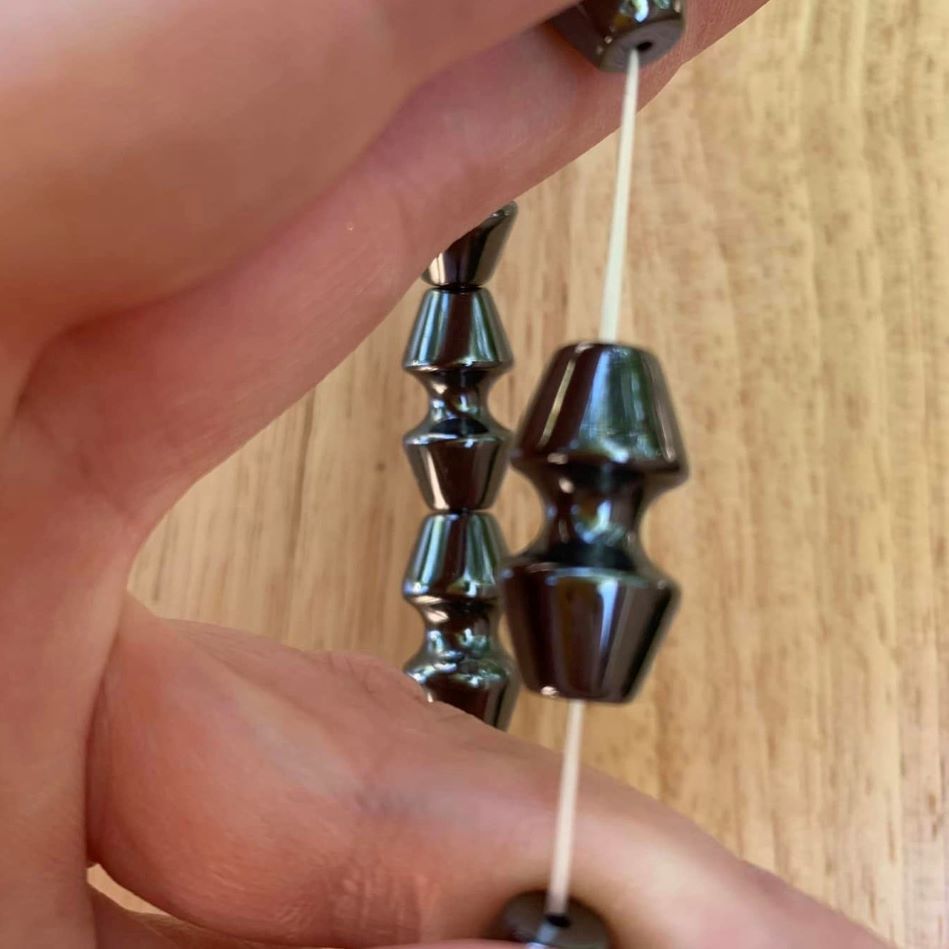 Hematite Bracelet 10 mm Dumbell Beads | | Wiccan Center