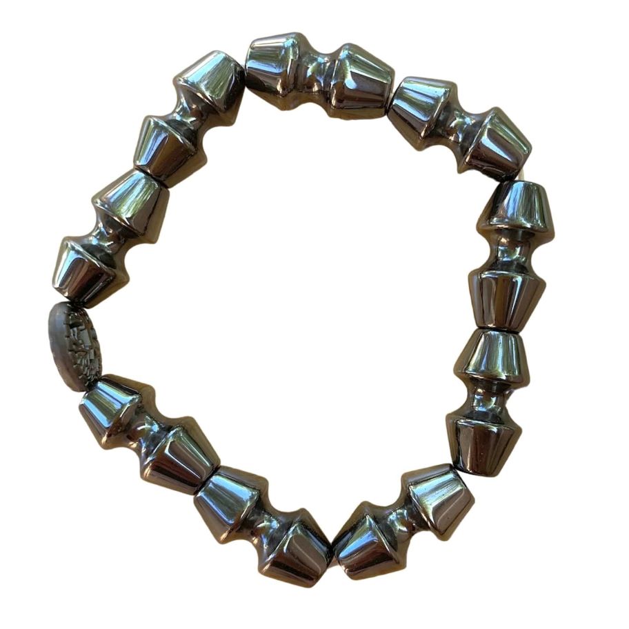 Hematite Bracelet 10 mm Dumbell Beads | | Wiccan Center
