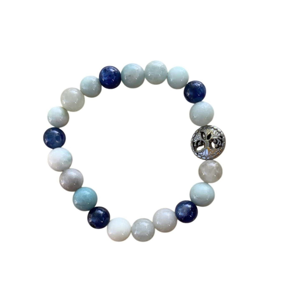 Honest Communication Bracelet 8 mm Blue Kyanite, Aquamarine, Amazonite | | Wiccan Center