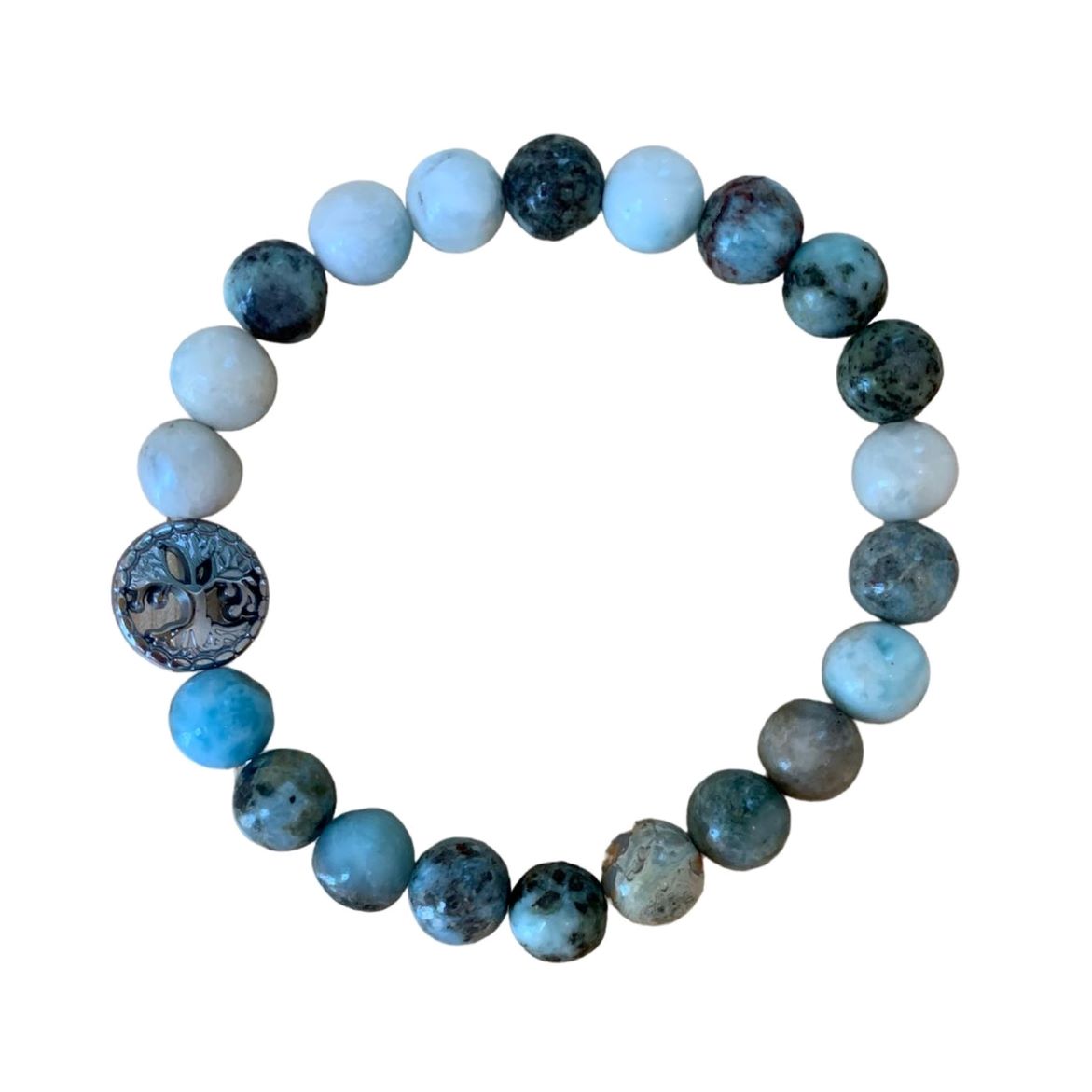 Larimar Bracelet 8 mm Round Beads | Bracelets | Wiccan Center