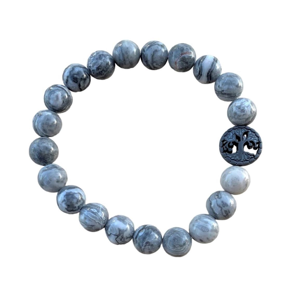 Map Jasper Bracelet 8 mm Round Beads | Bracelets | Wiccan Center