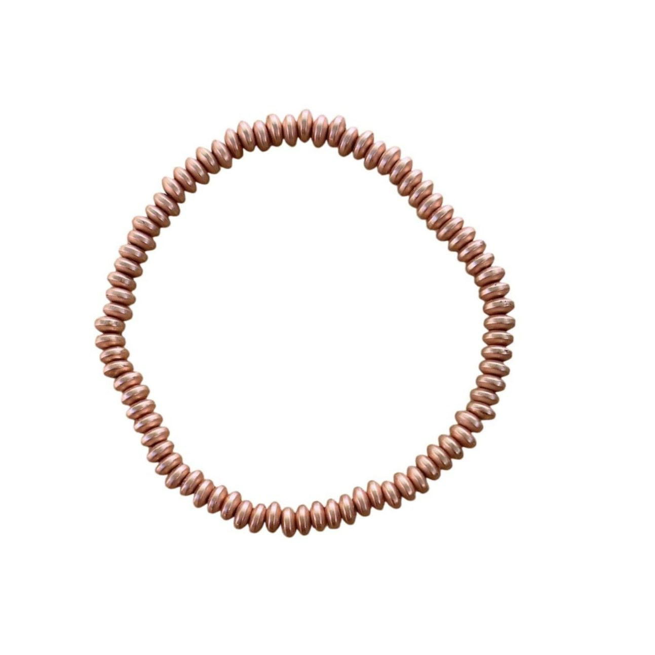 Hematite Bracelet 4 mm Matte Rondelle Beads 4mm – Grounding Energy and Minimalist Elegance | Bracelets | Wiccan Center