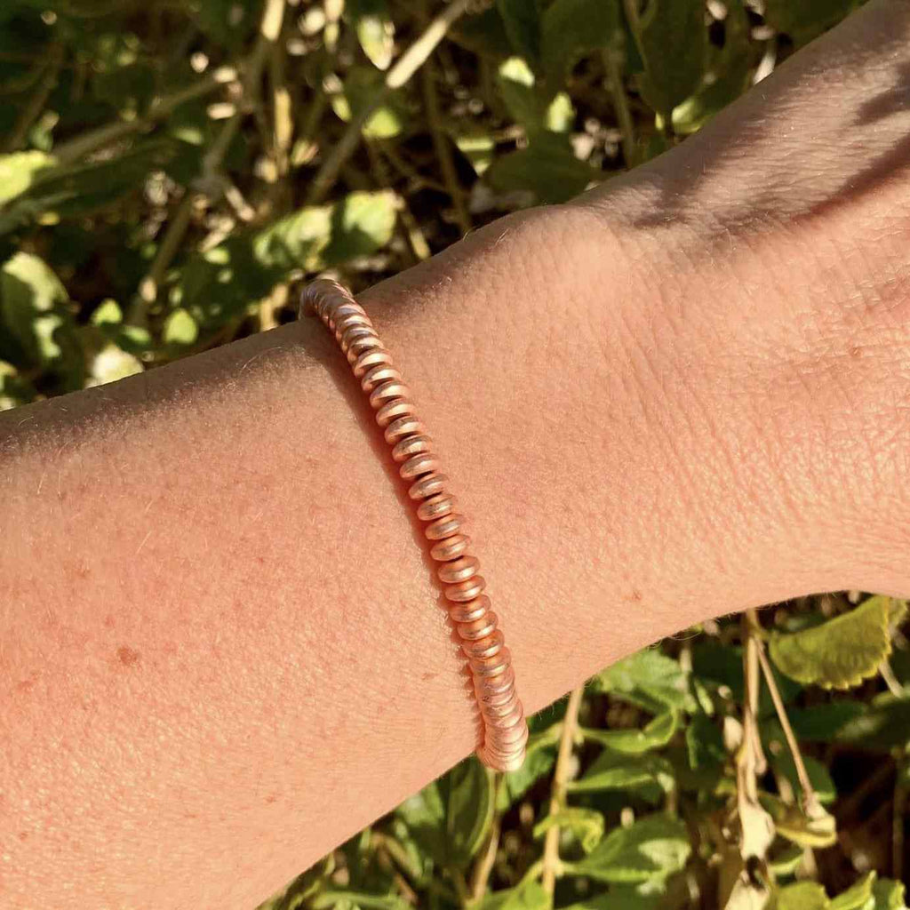 Hematite Bracelet 4 mm Matte Rondelle Beads 4mm – Grounding Energy and Minimalist Elegance | Bracelets | Wiccan Center