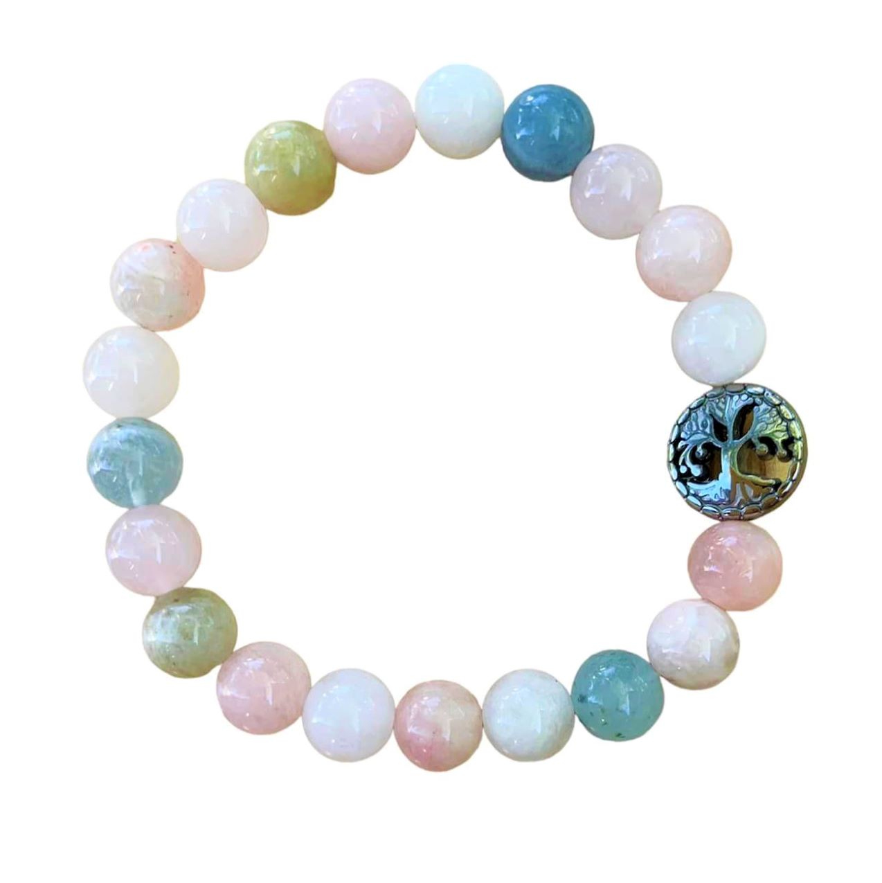 Morganite Bracelet 8 mm Round Beads | | Wiccan Center