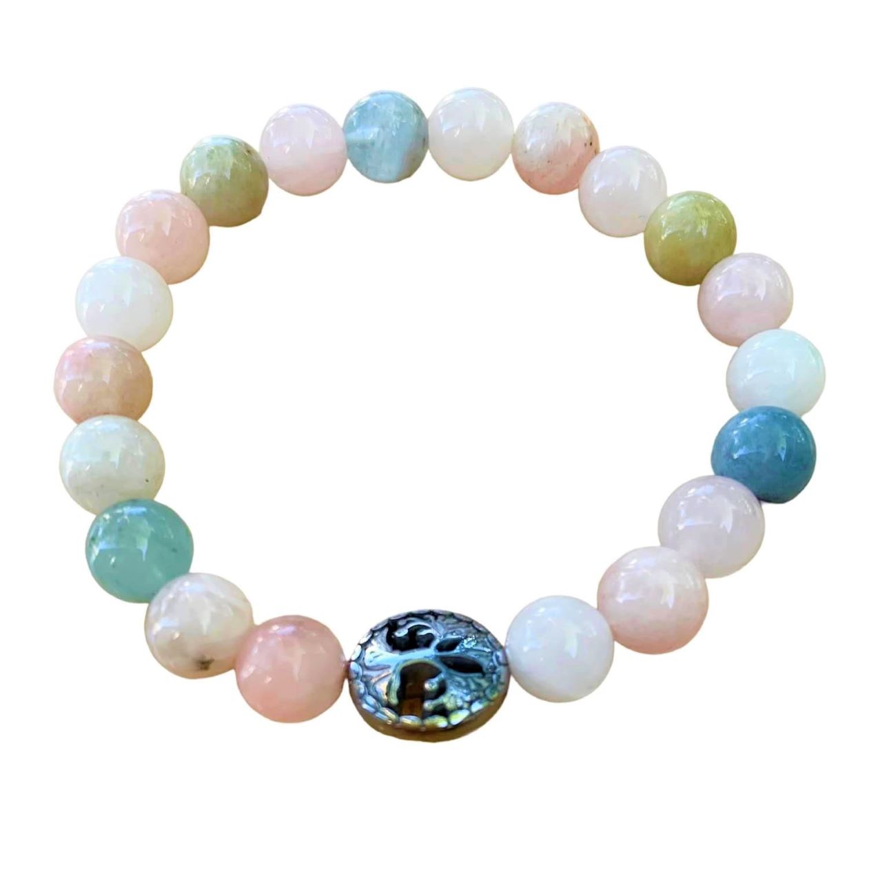 Morganite Bracelet 8 mm Round Beads | | Wiccan Center