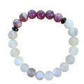 Phoenix Rising Bracelet 8 mm Lepidolite and Druzy Round Beads | | Wiccan Center