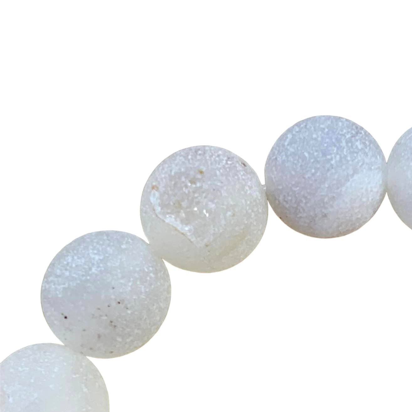Druzy Quartz Bracelet Round Beads 2 Sizes | | Wiccan Center