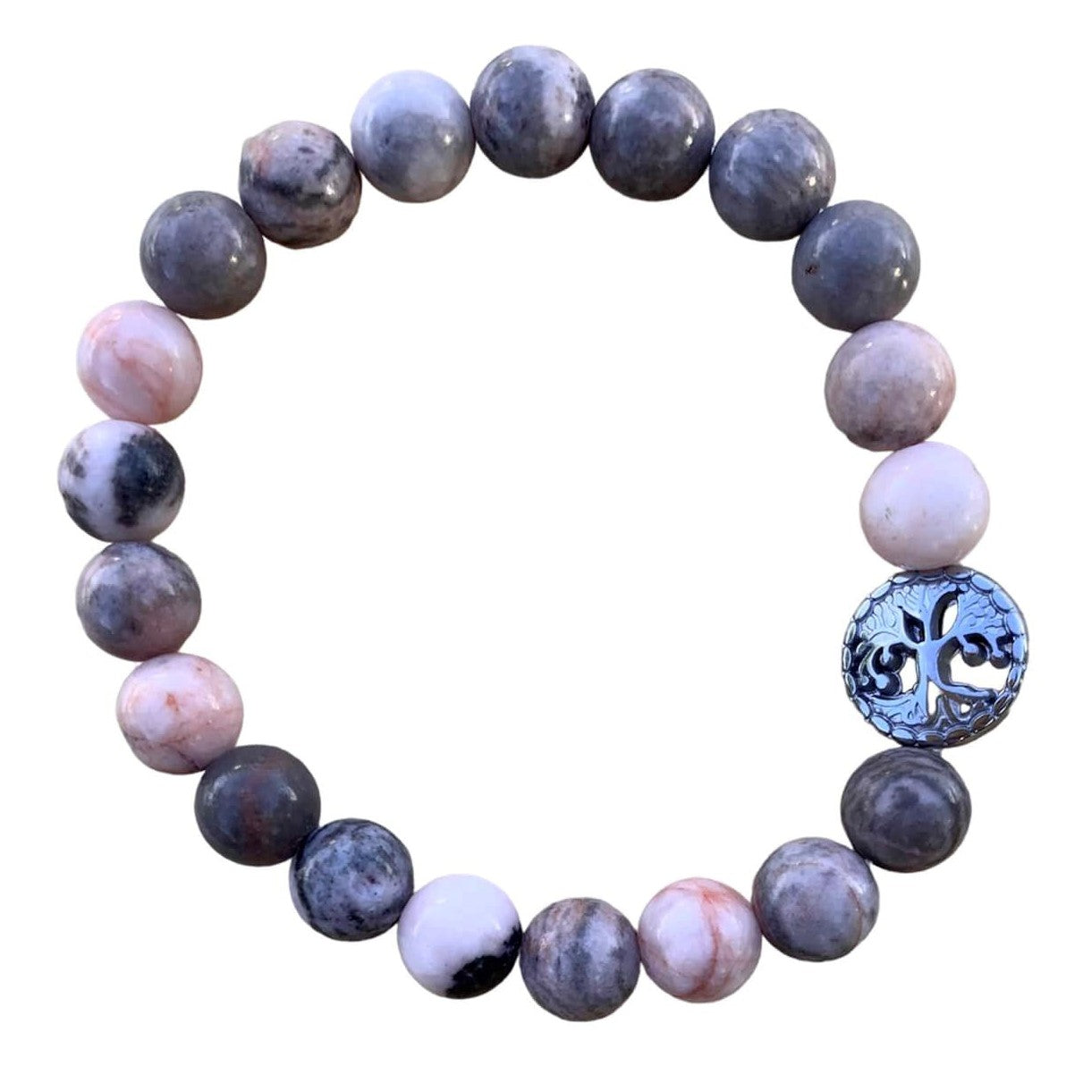 Pink Zebra Jasper Bracelet 8 mm Round Beads | | Wiccan Center