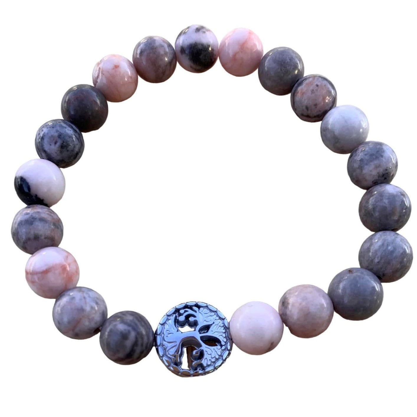 Pink Zebra Jasper Bracelet 8 mm Round Beads | | Wiccan Center
