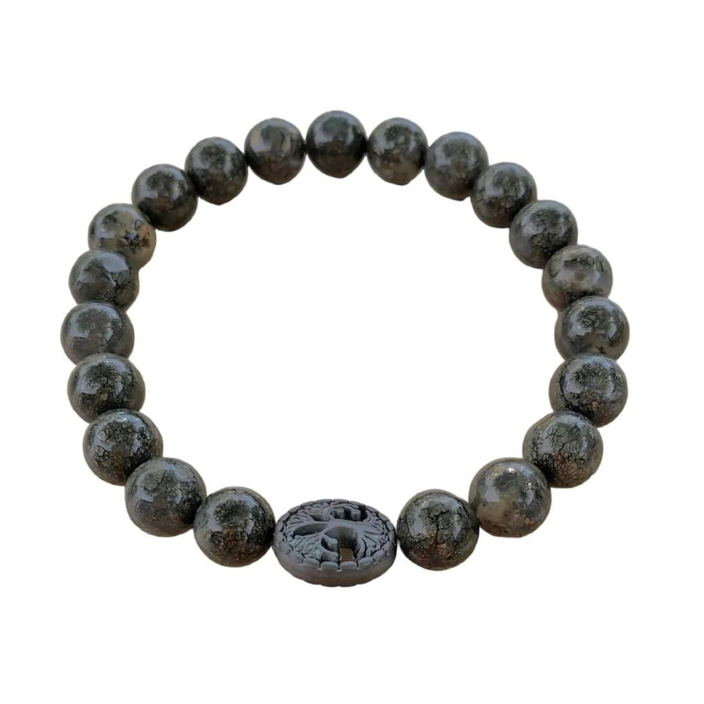 Pyrite in Quartz Bracelet 8 mm Round Beads | | Wiccan Center