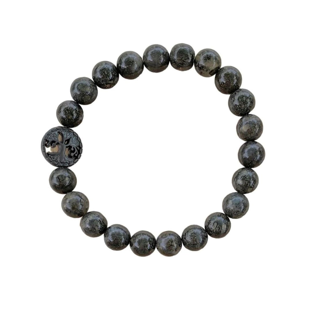 Pyrite in Quartz Bracelet 8 mm Round Beads | | Wiccan Center