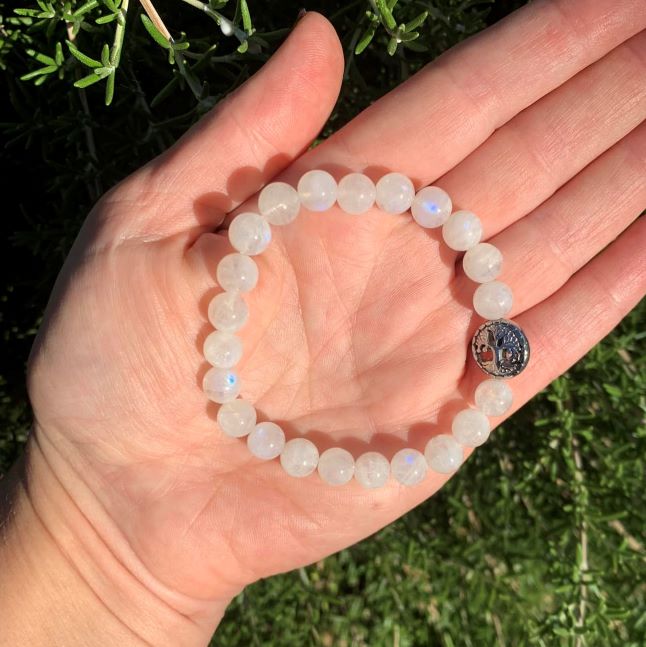 Rainbow Moonstone Bracelet 8 mm Round Beads | | Wiccan Center