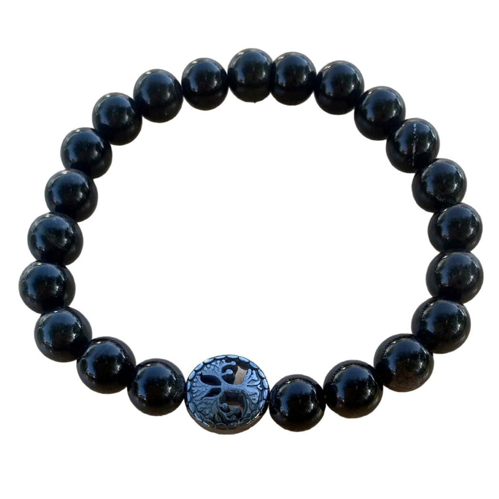 Rainbow Sheen Obsidian Bracelet 8 mm Round Beads | Bracelets | Wiccan Center