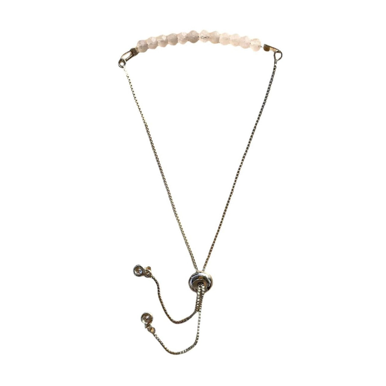 Rose Quartz Bracelet Faceted Round Beads with Adjustable Chain | Bracelets | Wiccan Center