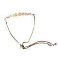 White Opal Round Graduated Bar Bracelet with Adjustable Chain (October) | Bracelets | Wiccan Center