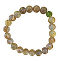 Rutilated Quartz Bracelet with Peridot Accent 8 mm Round Beads | Bracelets | Wiccan Center
