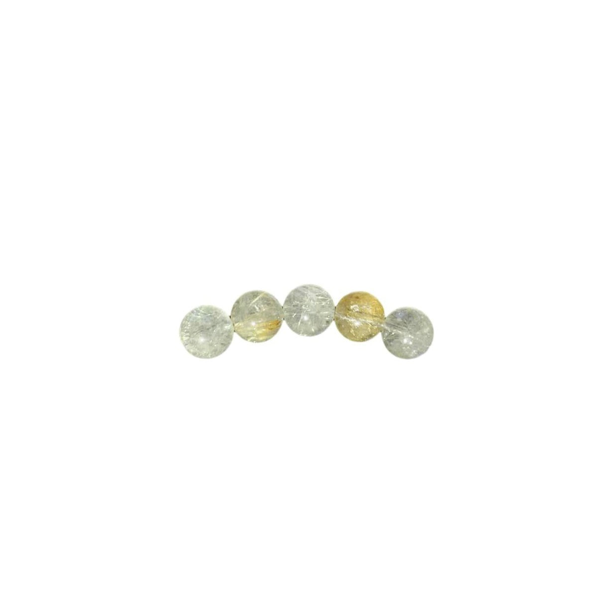 Gold Rutilated Quartz Bracelet 6mm Round Beads with Adjustable Chain | Bracelets | Wiccan Center