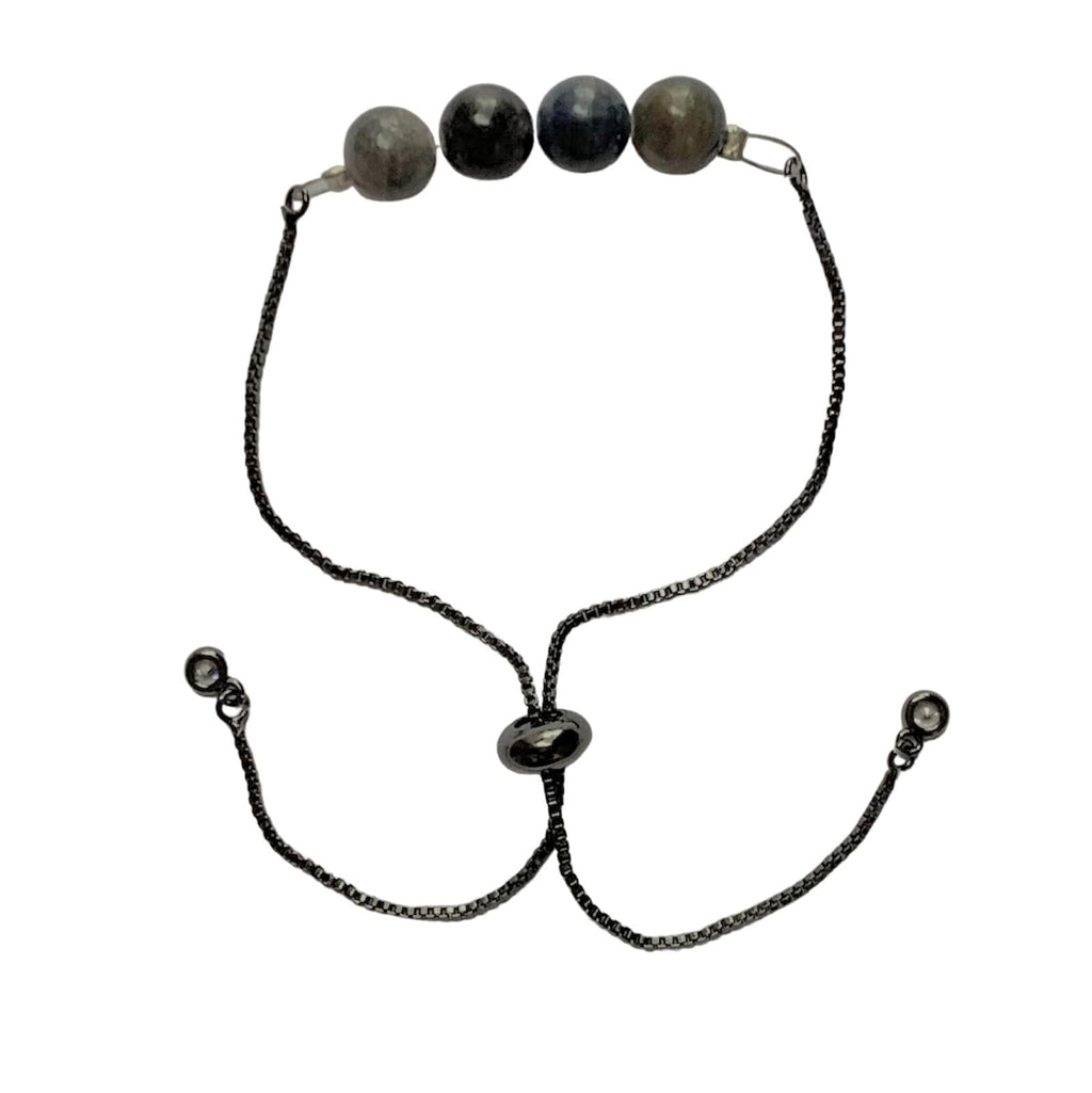 Sapphire Round Beads Bar Bracelet with Adjustable Chain (September) | Bracelets | Wiccan Center