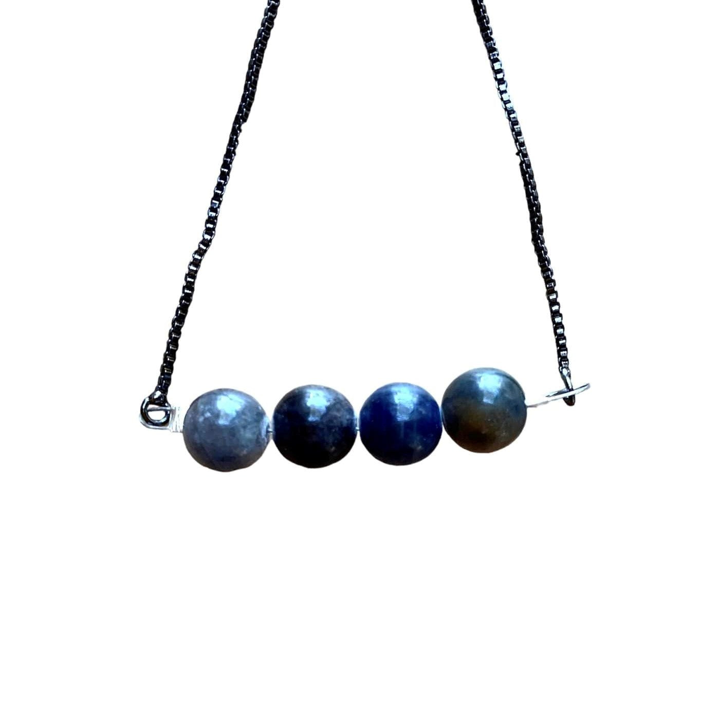 Sapphire Round Beads Bar Bracelet with Adjustable Chain (September) | Bracelets | Wiccan Center