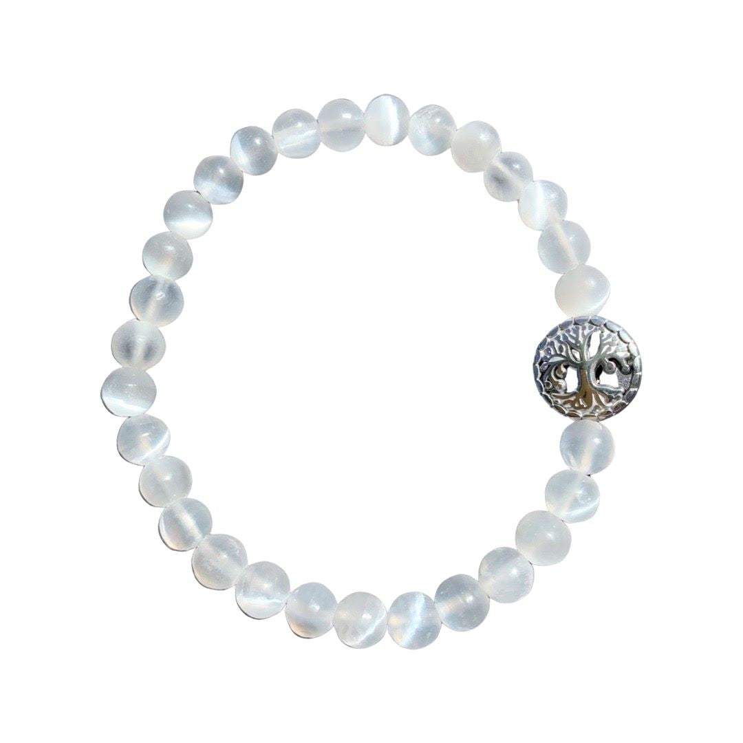 Selenite Bracelet Round Beads 2 Sizes | | Wiccan Center