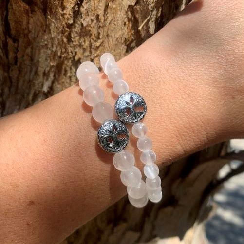 Selenite Bracelet Round Beads 2 Sizes | | Wiccan Center
