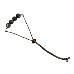 Seraphinite Bracelet Round Beads with Adjustable Chain | Bracelets | Wiccan Center