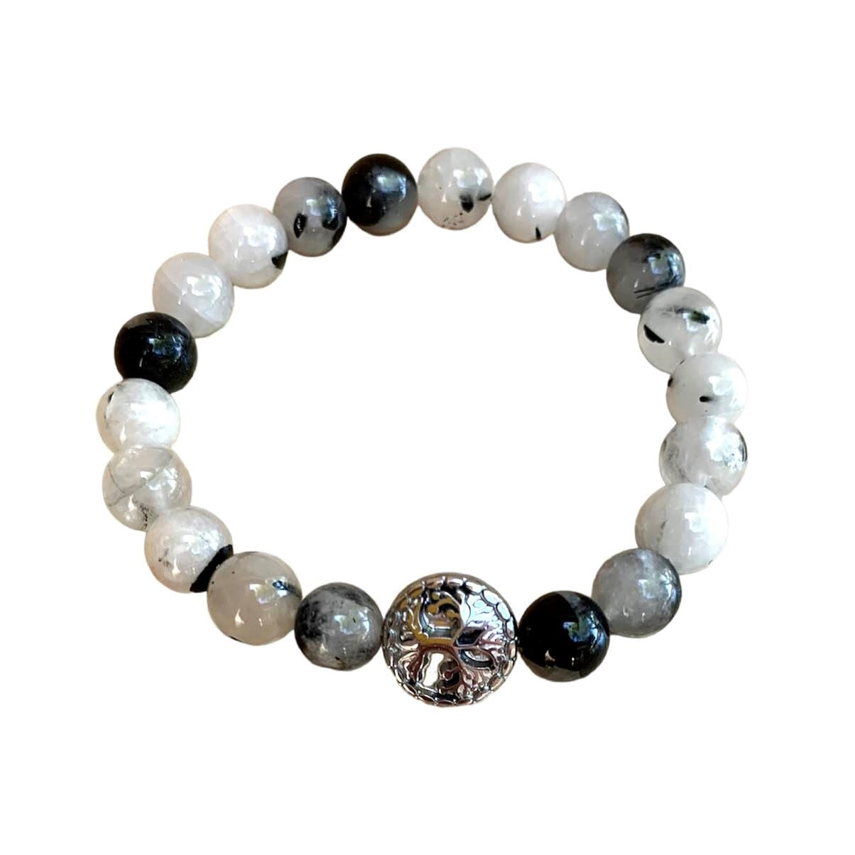 Tourmalated Quartz Bracelet – Healing and Protection in 8mm Beads | | Wiccan Center