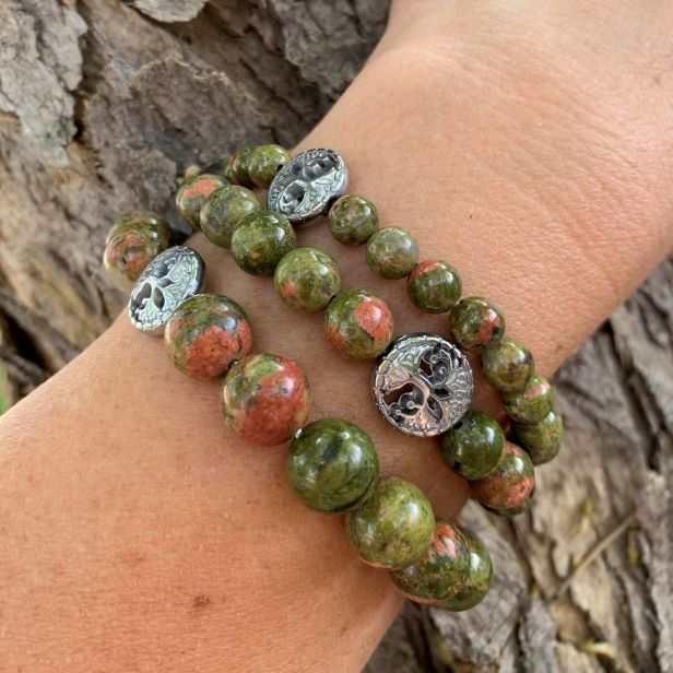 Unakite Bracelet Round Beads 3 Sizes | | Wiccan Center