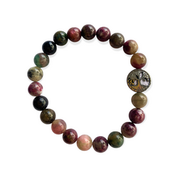 Watermelon Tourmaline Bracelet 8 mm Round Beads | | Wiccan Center