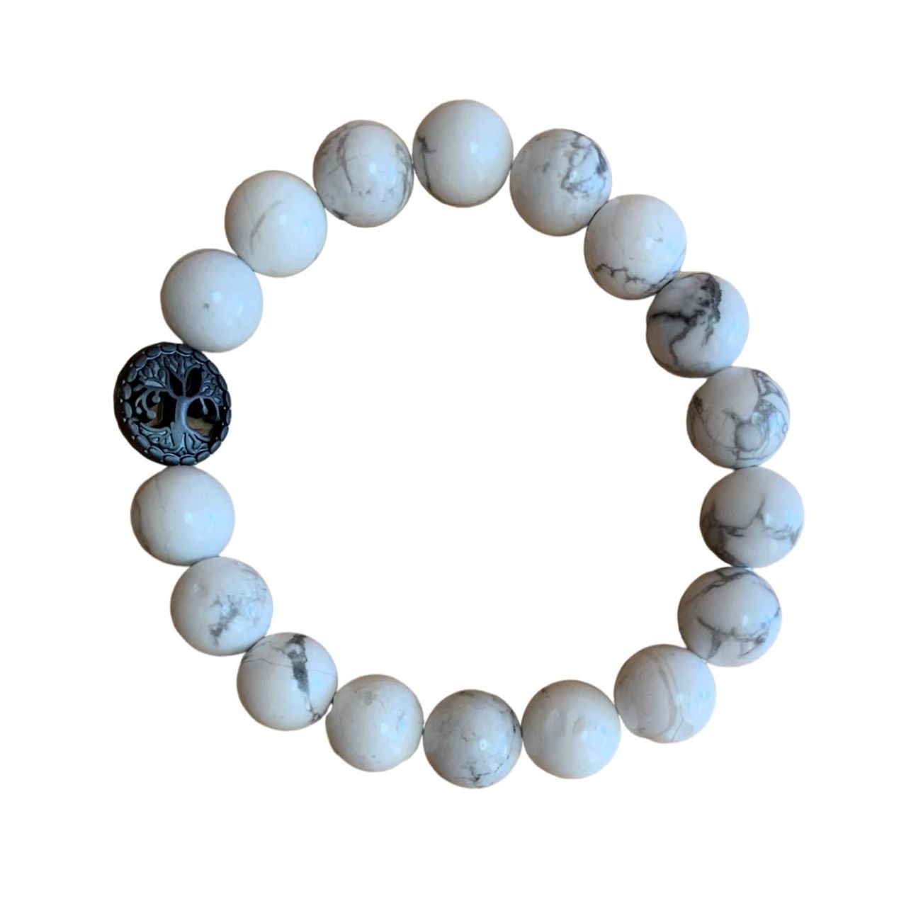 White Howlite Bracelet Round Beads 3 Sizes | | Wiccan Center