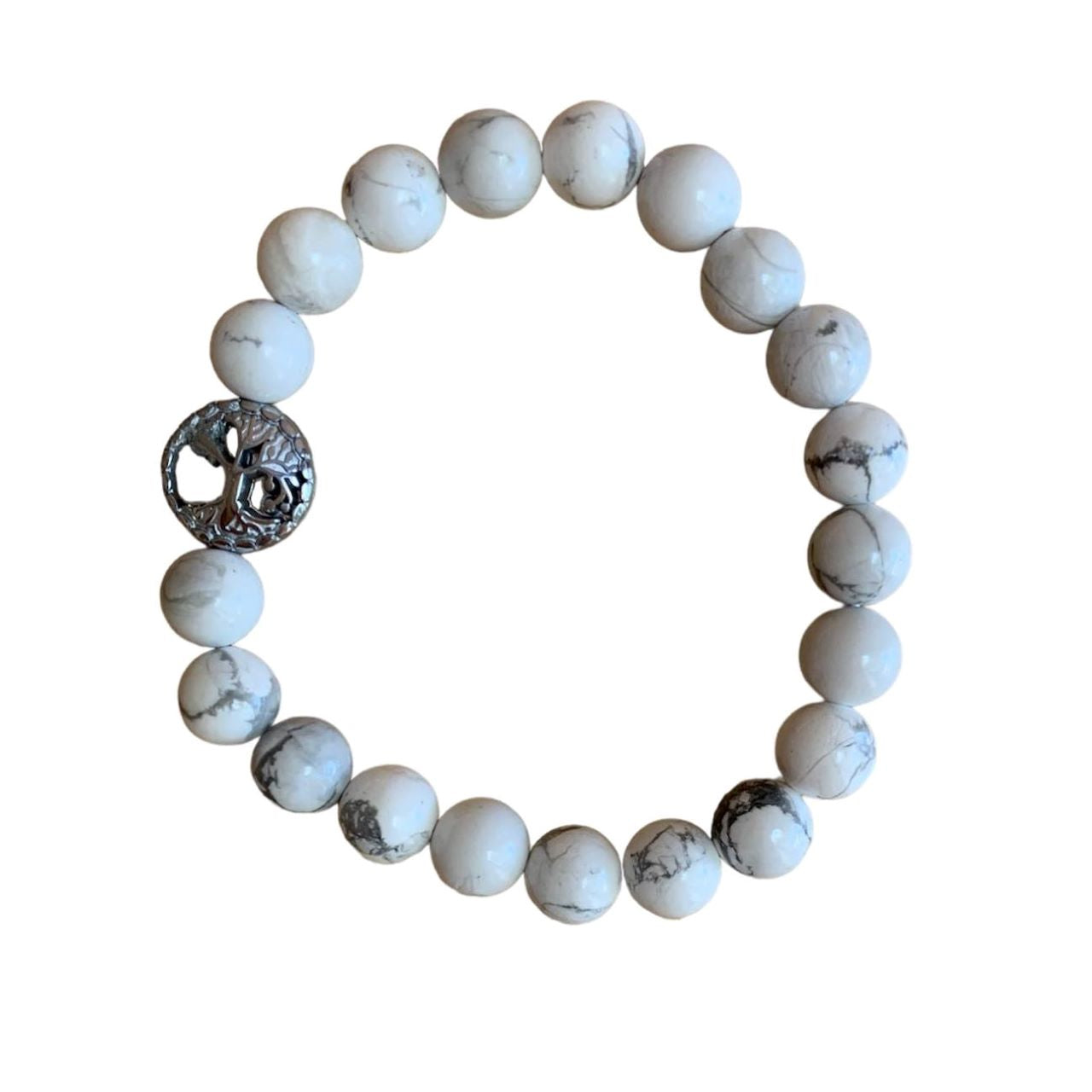 White Howlite Bracelet Round Beads 3 Sizes | | Wiccan Center