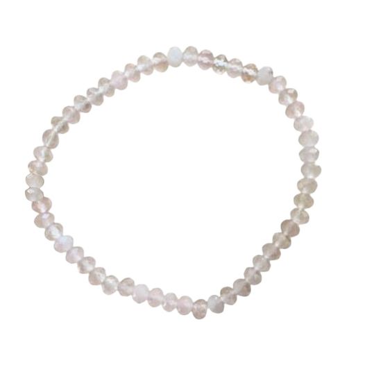 Rose Quartz Bracelet 4 mm Faceted Rondelle Beads | Bracelets | Wiccan Center