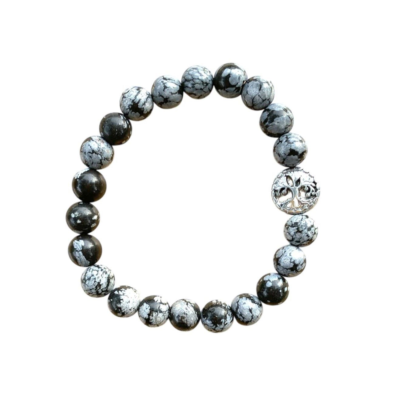 Snowflake Obsidian Bracelet – Celebrate Individuality in 3 sizes | | Wiccan Center