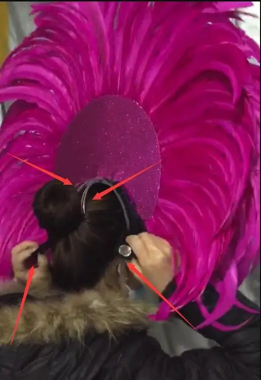 FASHIONABLE AND EXQUISITE HEADDRESS FEATHERS SAMBA DANCE CARNIVAL HALLOWEEN PARTY LATIN DANCE BAR PERFORMANCE HAT MASQUERADE